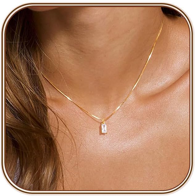 FUNEIA Collares de diamante para mujer, collar de piedra de nacimie...