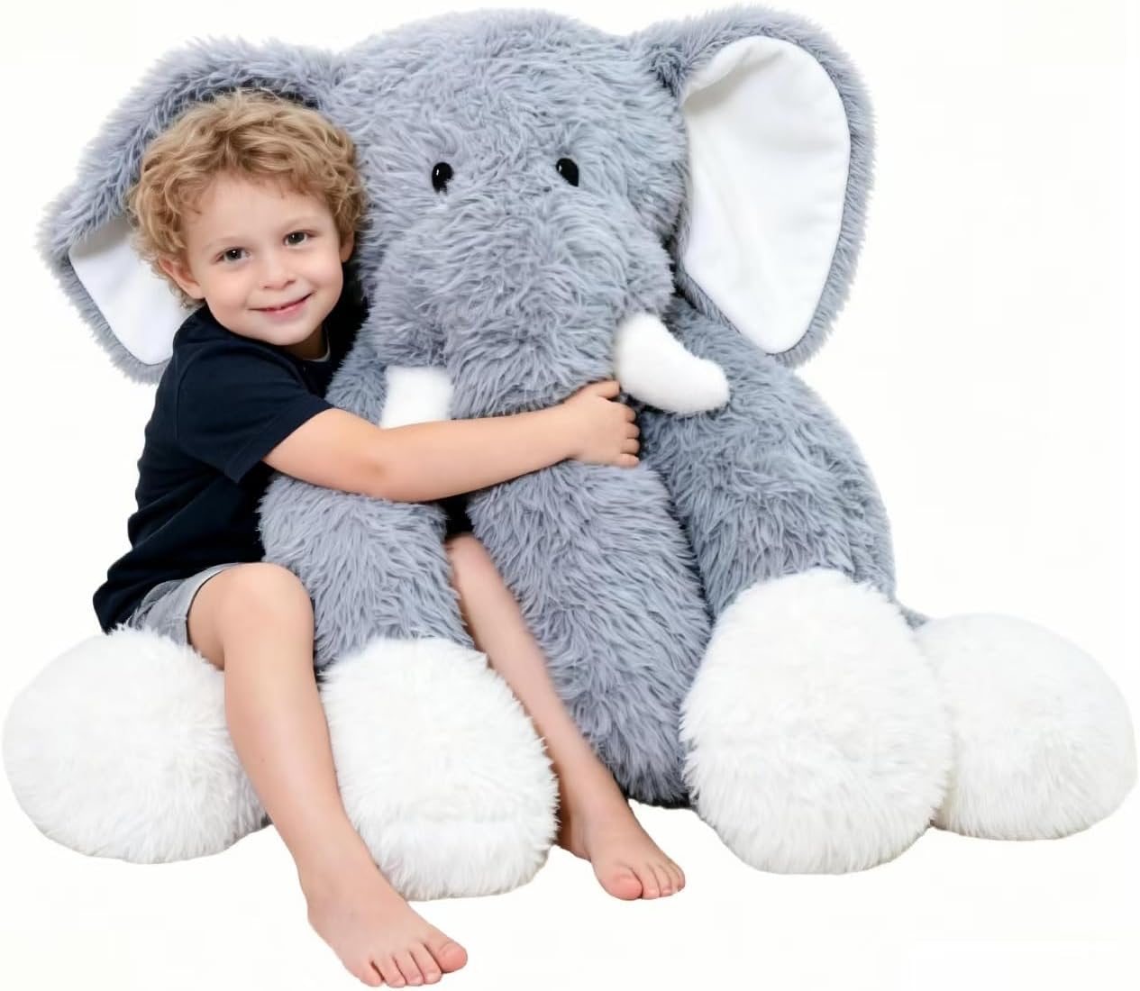 Jrystar Animales de peluche de elefante gigante, juguetes de peluch...