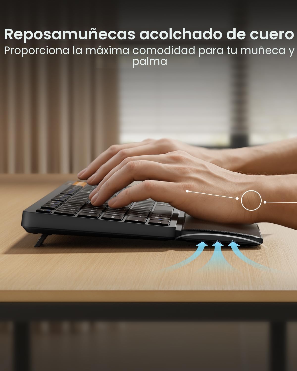 ProtoArc Combo de teclado y mouse Bluetooth, KM60 Bluetooth + USB m...