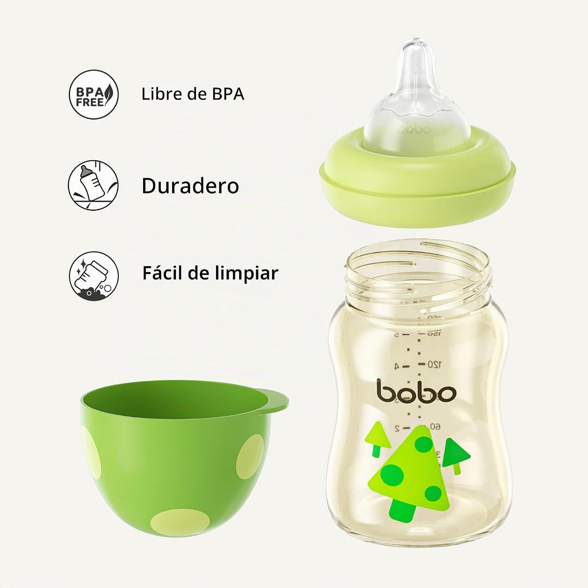 YOHKOH PPSU - Biberón de cuello ancho, biberón anticólicos para rec...