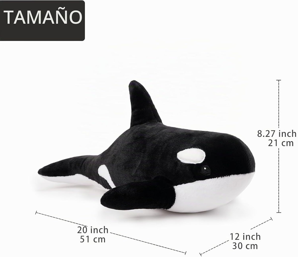 WEIGEDU Orca Killer Whale Peluche de peluche, 20 pulgadas | Gran cr...