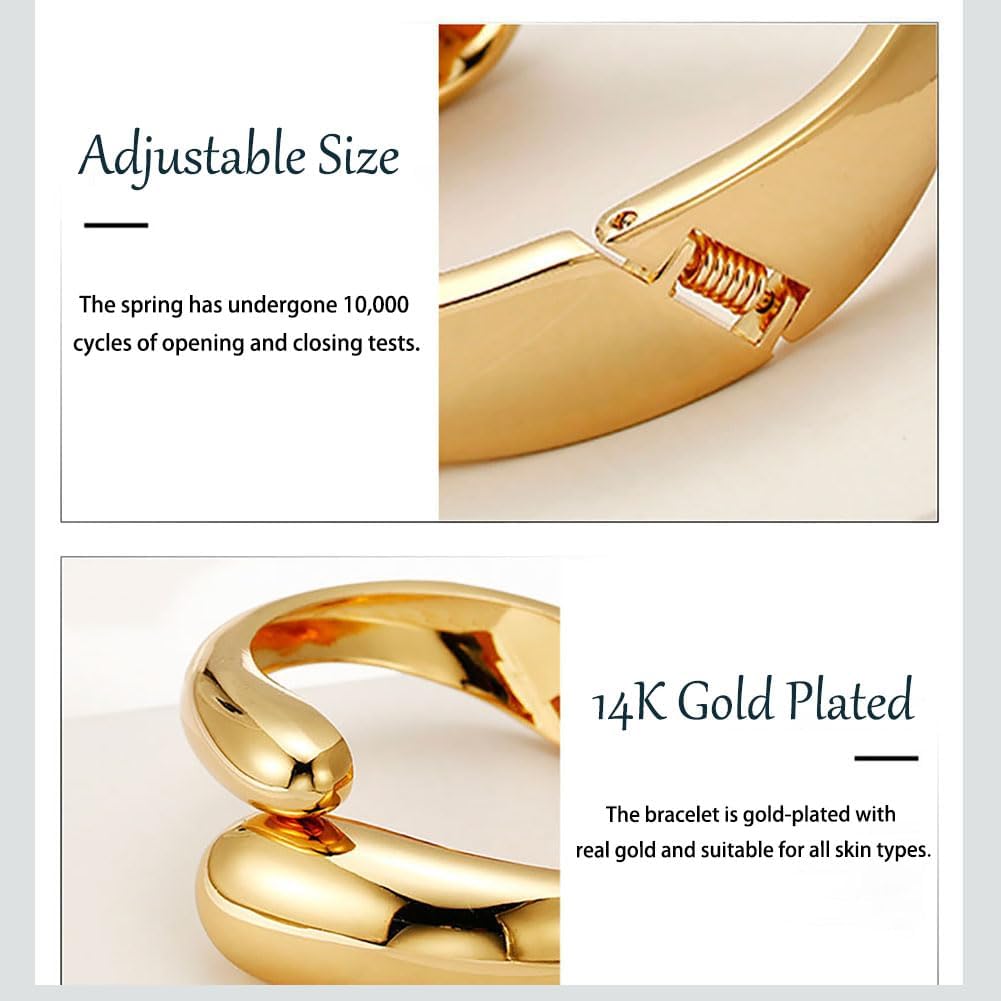 MTINAPS Brazalete de oro para mujeres y adolescentes, pulsera de mo...