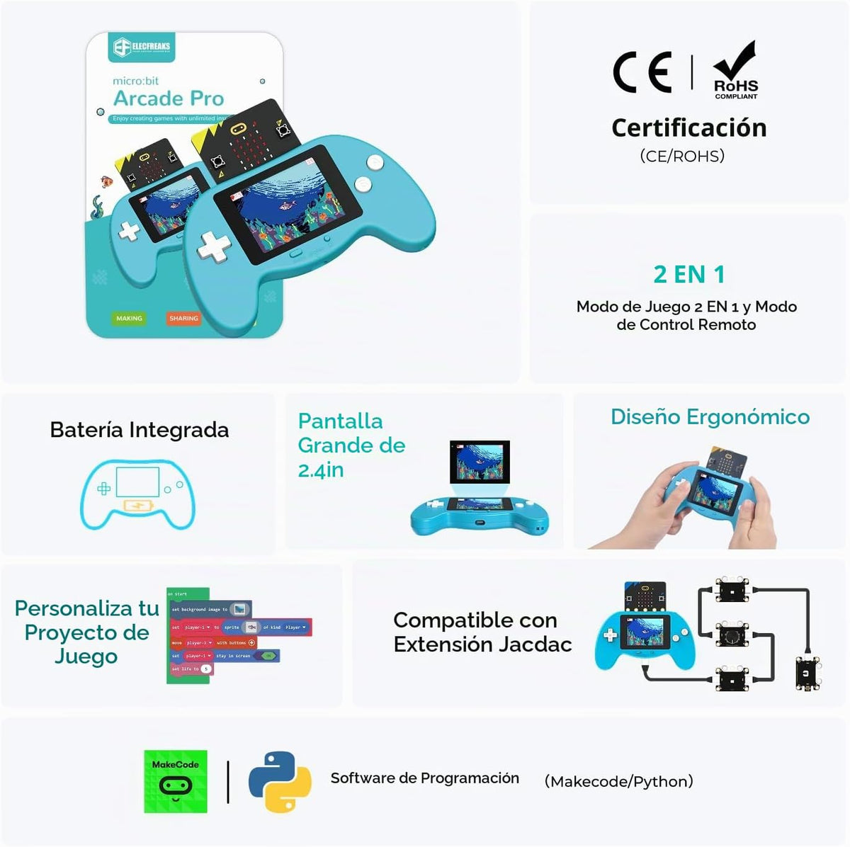 ELECFREAKS Microbit Starter Kit Retro Makecode Arcade, microbit Cre...
