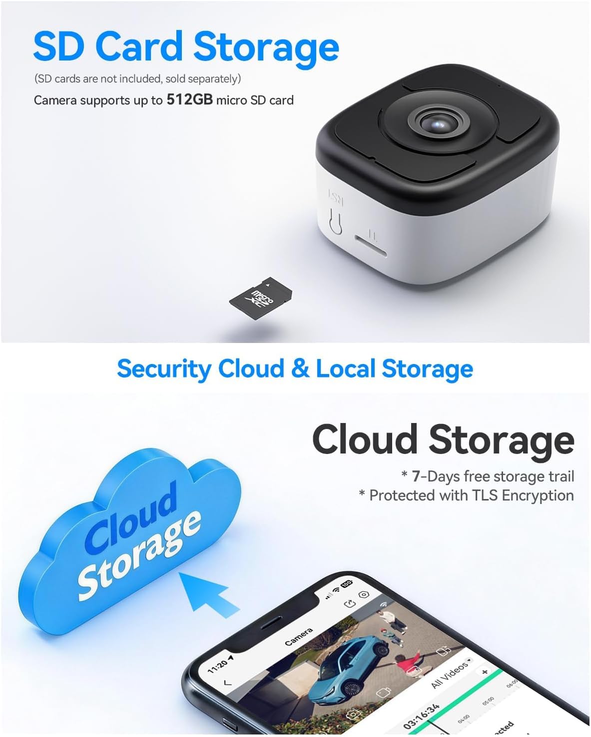 LongPlus Cámara de la ventana de 5MP 3K, cámara de seguridad de la...