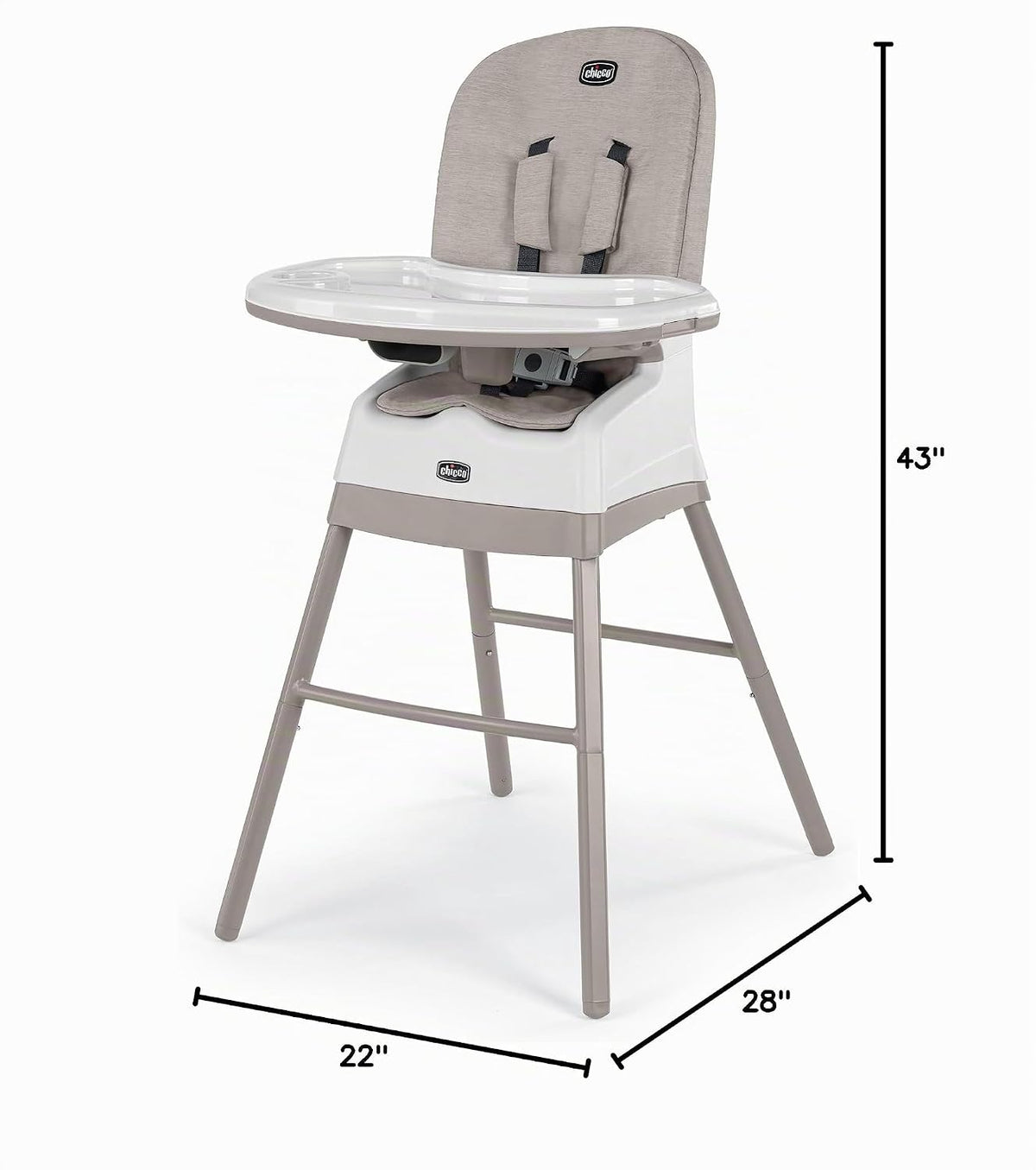 Chicco Stack Hi-Lo - Silla alta convertible multiusos 6 en 1, recli...