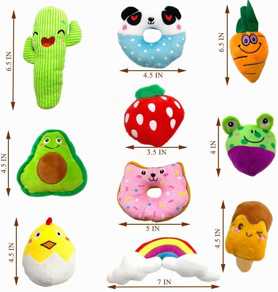 Jalousie Paquete de 18 juguetes chirriantes para perros, lindos pel...