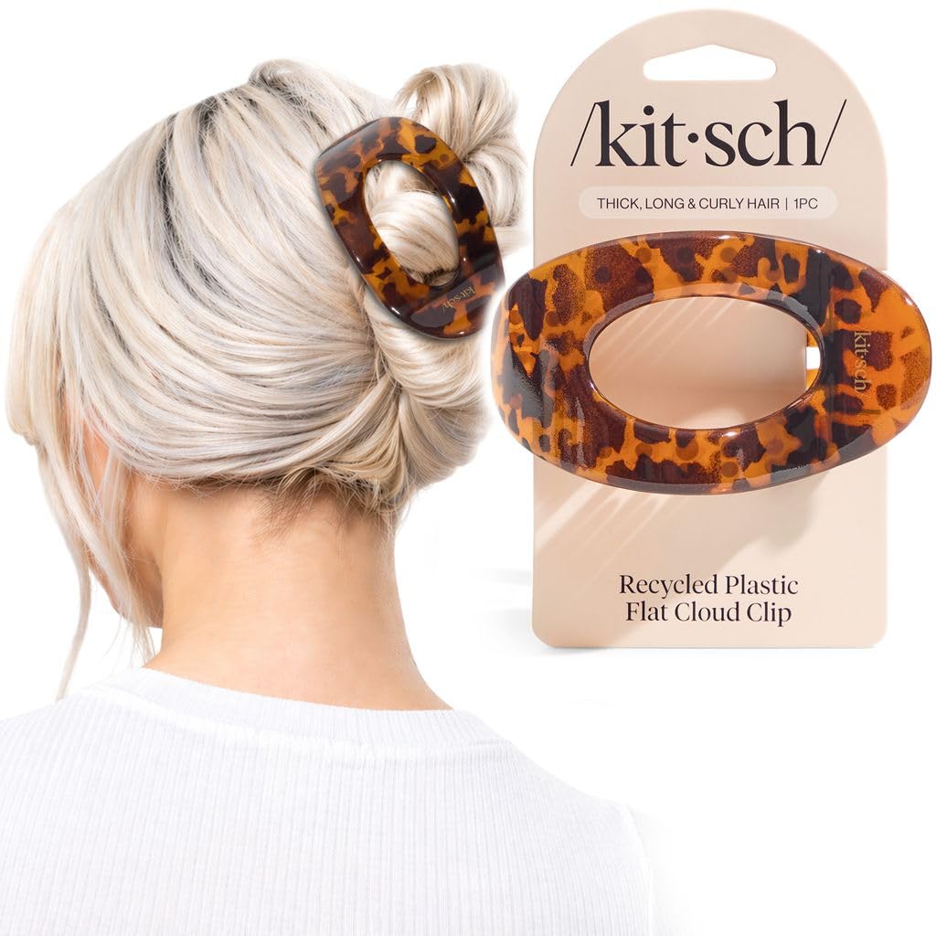 Kitsch Pinza plana grande para mujer, color tortuga, 1 pieza | Pinz...