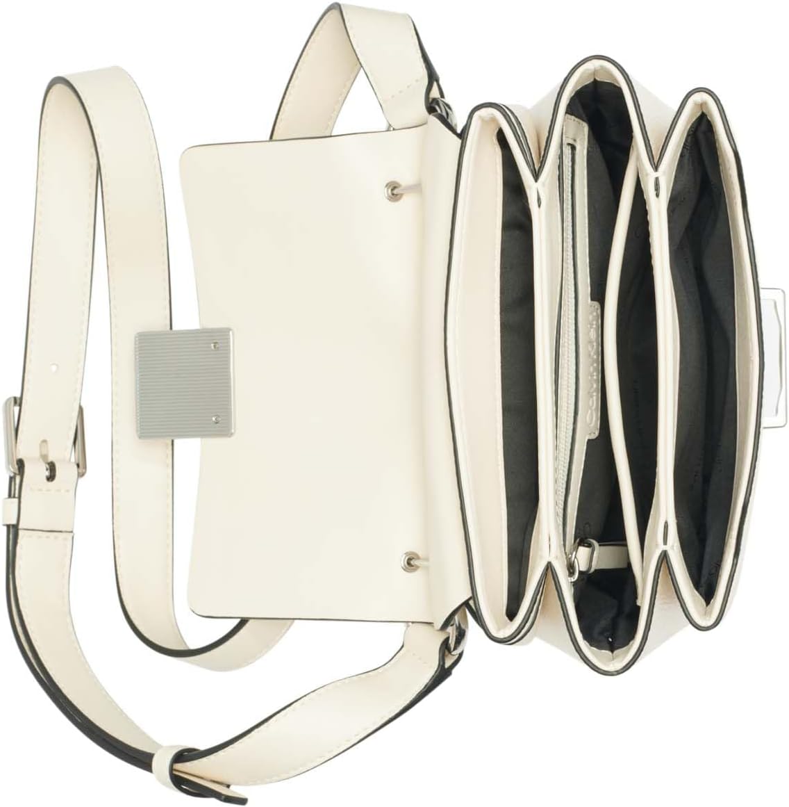 Calvin Klein Clove - Bandolera con solapa y triple compartimento pa...