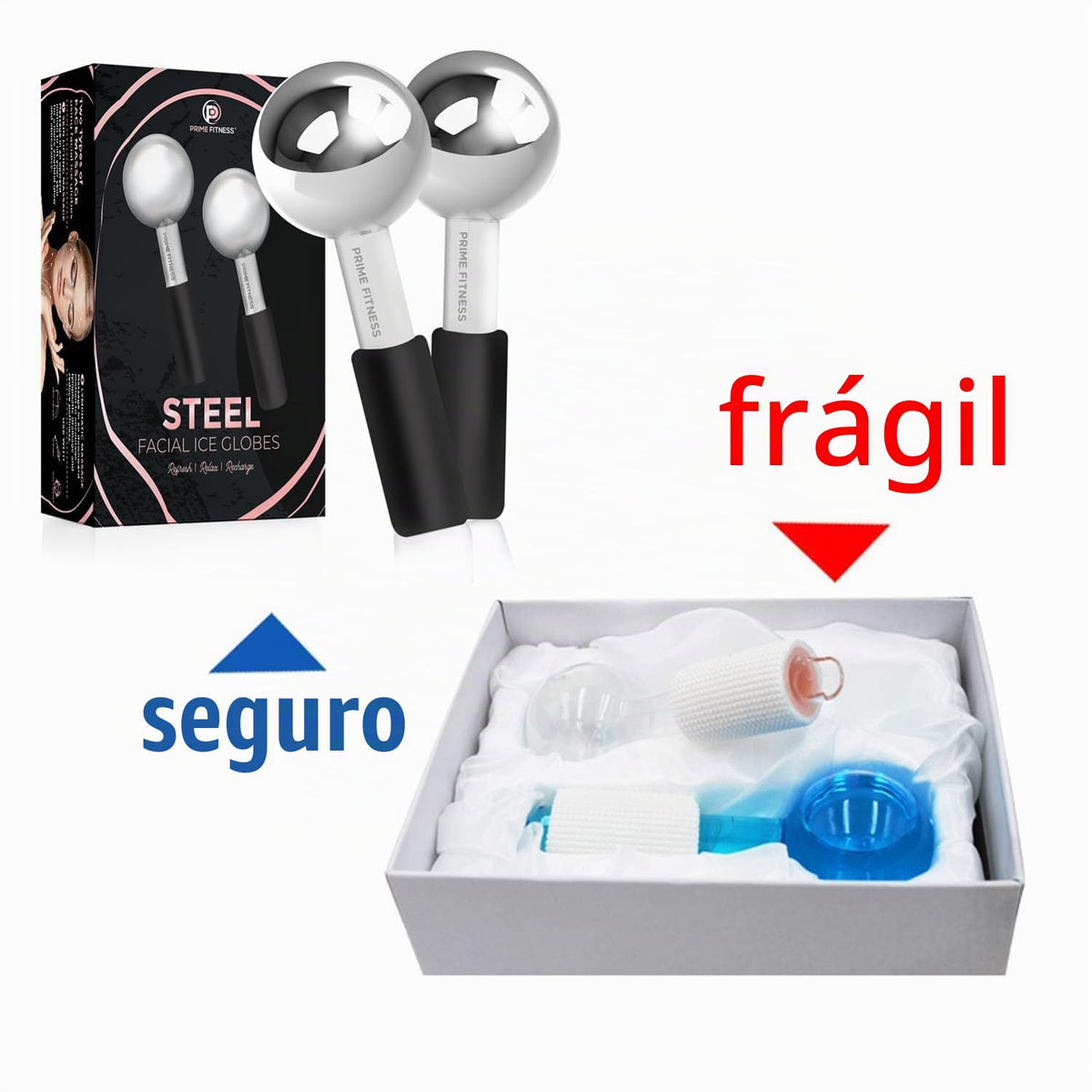Globos de hielo para faciales | Rodillo de enfriamiento de acero ir...