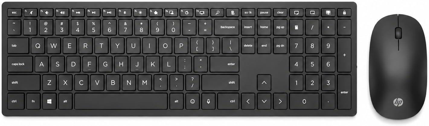 HP Combo de teclado y mouse inalámbricos 710, diseño delgado con te...