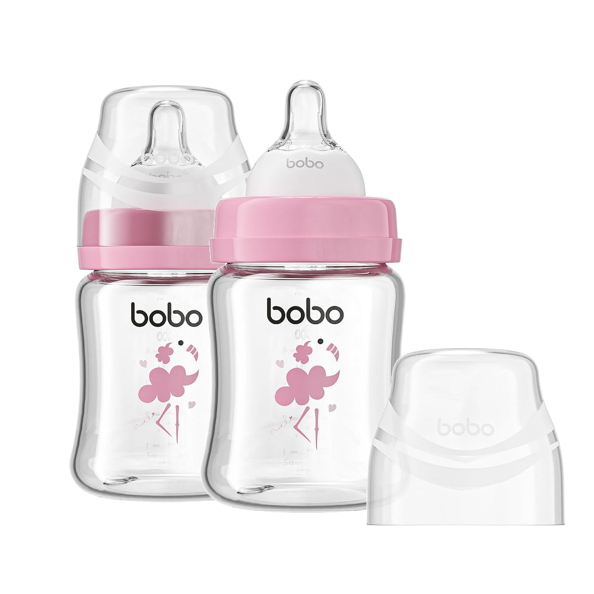 YOHKOH Biberones de vidrio para bebés con tetina de flujo lento, bi...