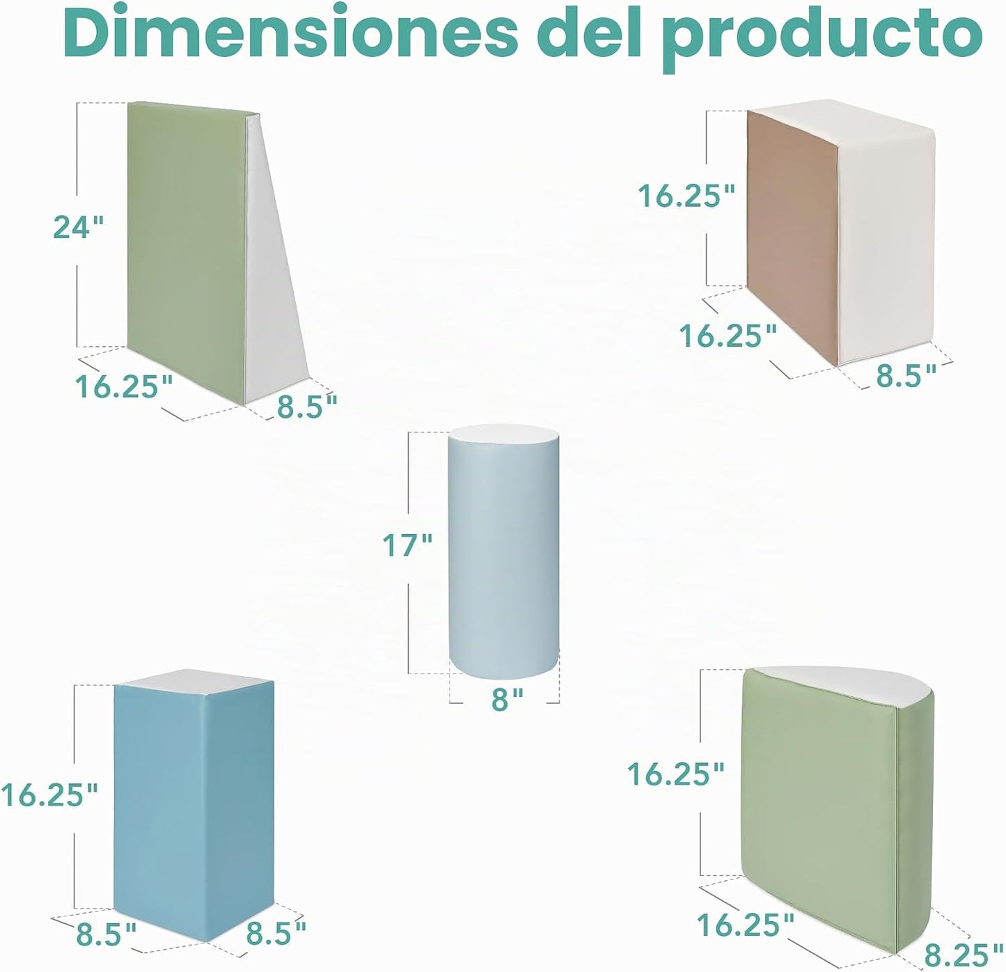 Best Choice Products 5 piezas de bloques de espuma suave para niños...