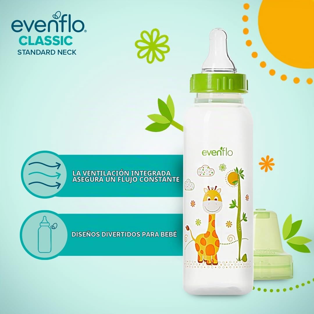Botellas de polipropileno clásicas con estampados de Evenflo para b...