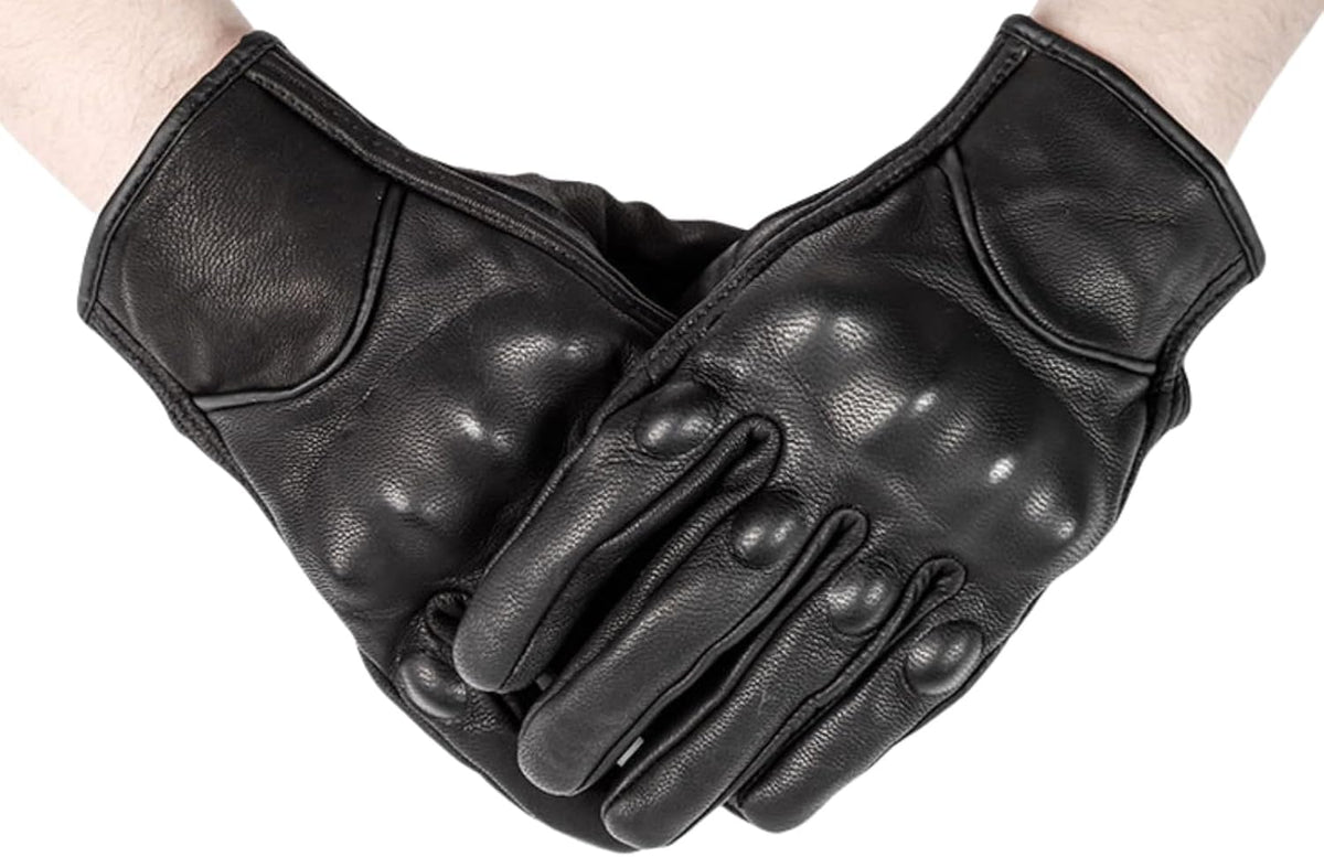 shamofeng Guantes de cuero para motocicleta con pantalla táctil de...