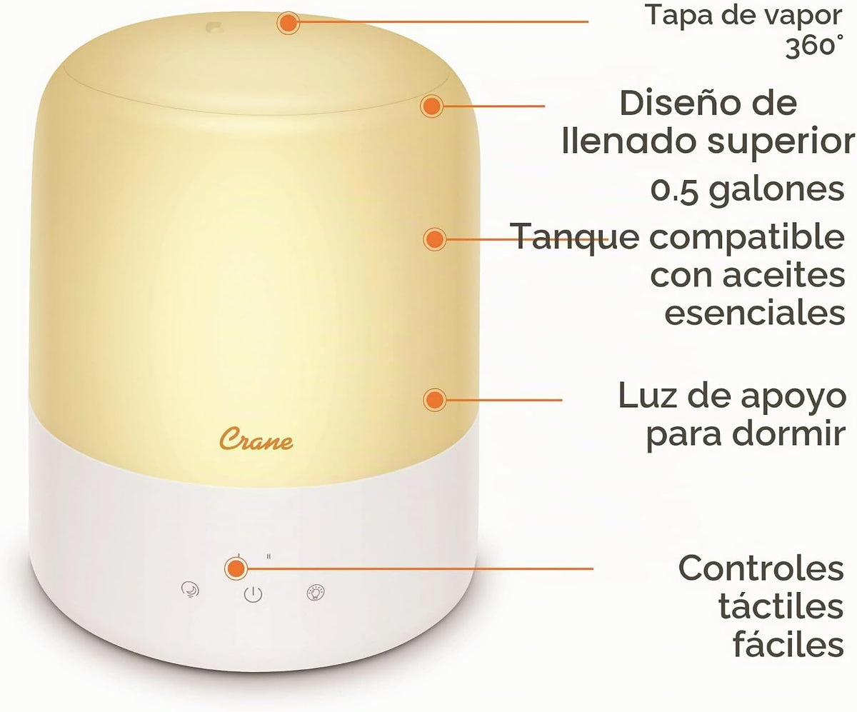 Crane Top Fill - Mini humidificador para dormitorio y guardería, di...