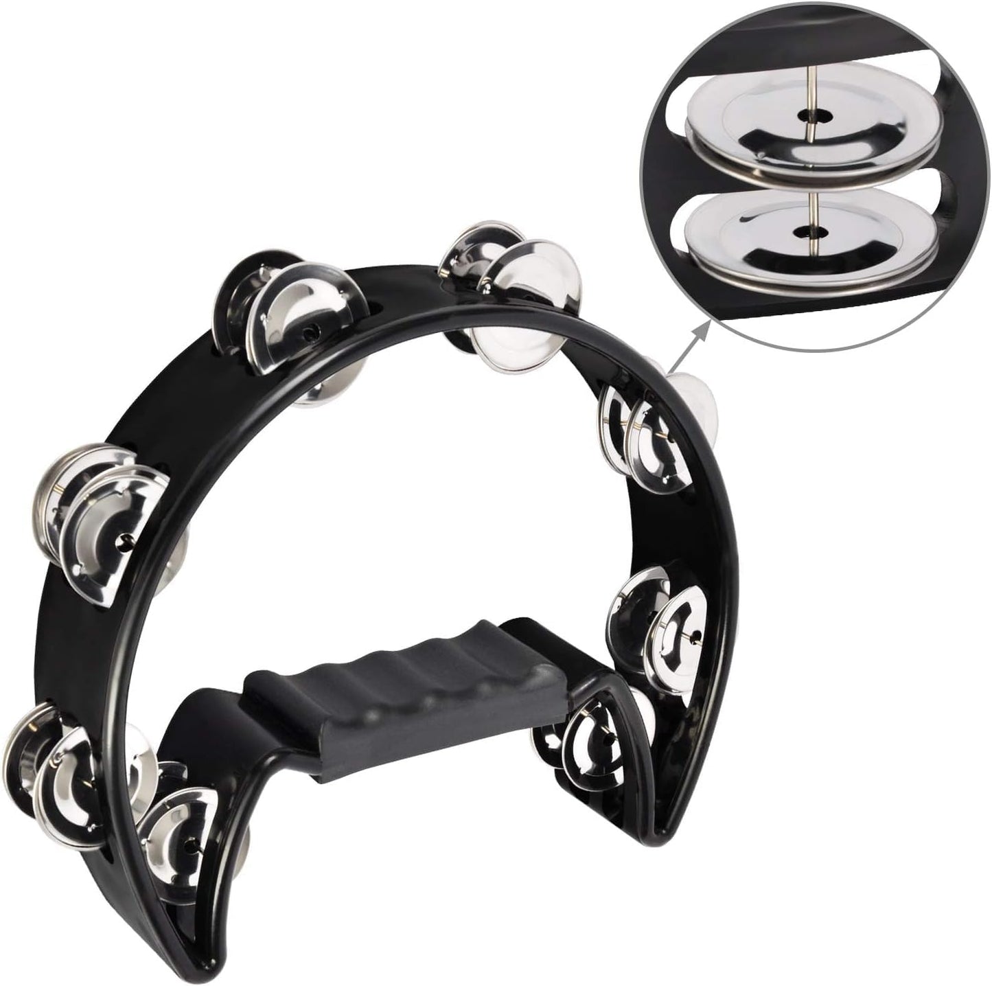 Pandereta EastRock, metal con cascabeles de mano, instrumento de pe...