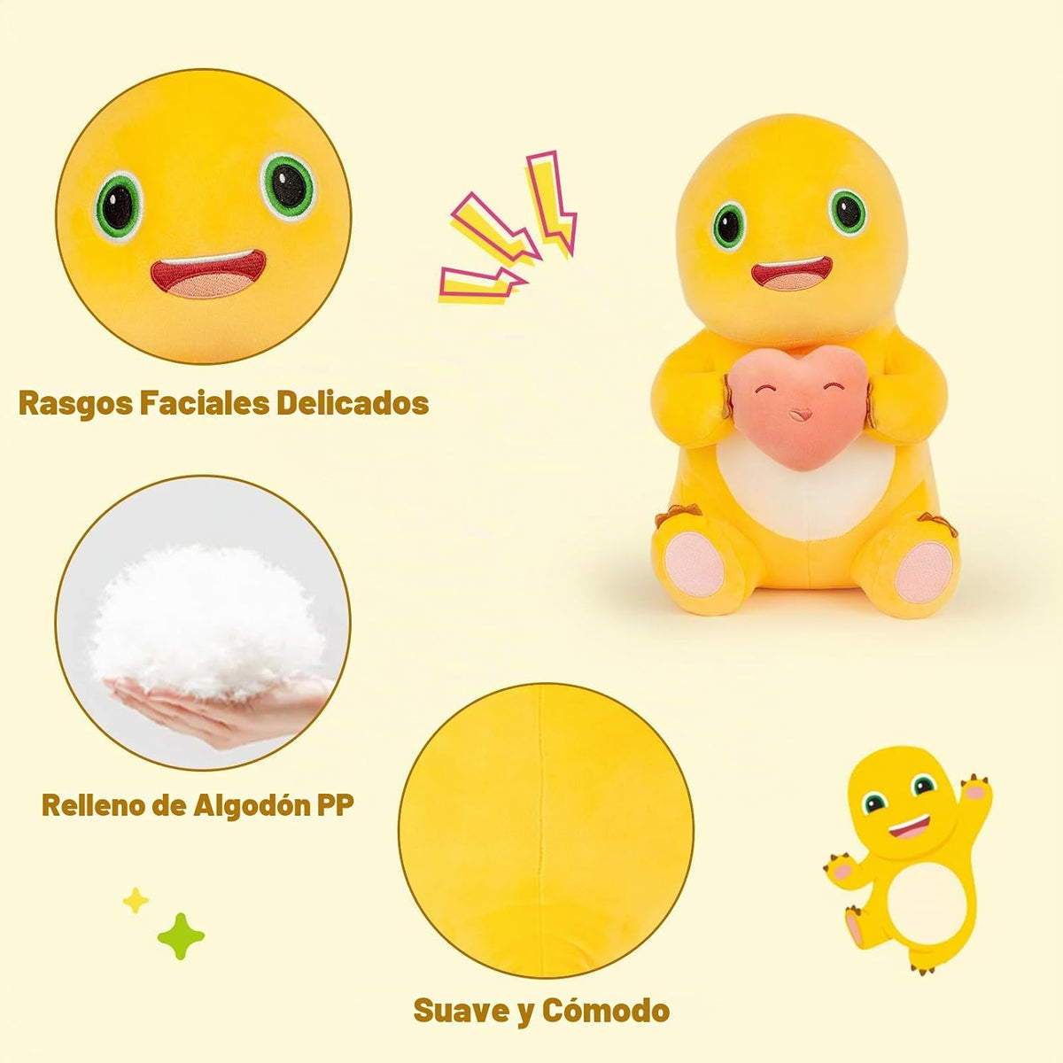 Adorlynetty Animal de peluche de dinosaurio, 11.8" Lindo dinosa...