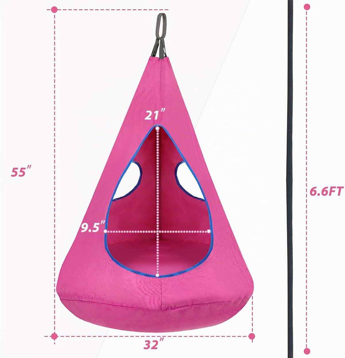 Silla Columpio Nido para Niños, Silla Hamaca Colgante con Carpa de...