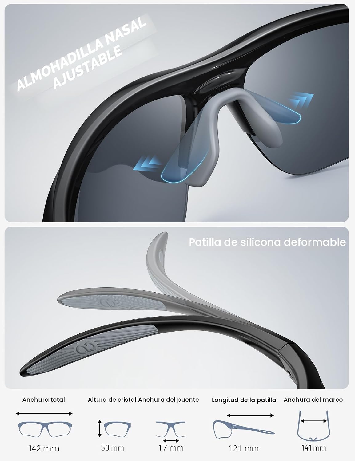 Lamicall Gafas de Sol Deportivas polarizadas de 22 g para Hombres y...