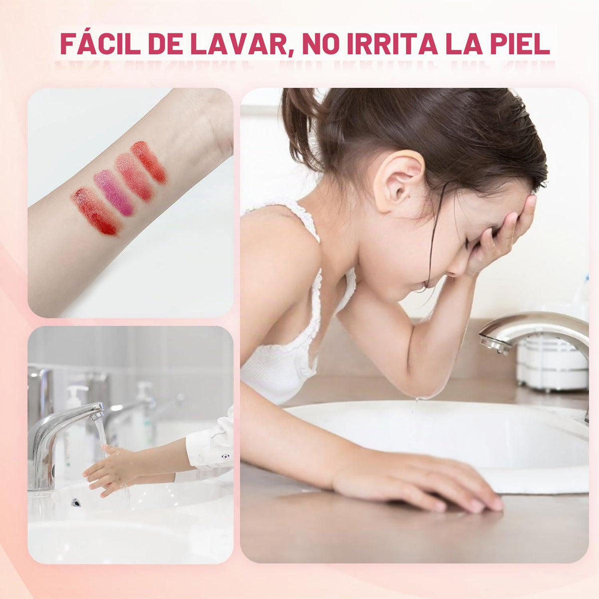 Kit de maquillaje portátil para niñas, lavable, juego de maquillaje...