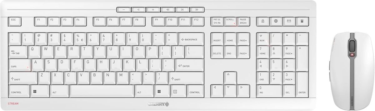 CHERRY Stream Desktop, Combo de teclado y mouse inalámbricos, conex...
