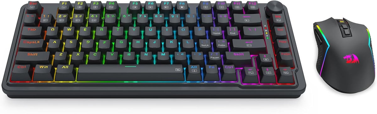 Redragon Combo de teclado y mouse para juegos Wilreess de 3 modos S...