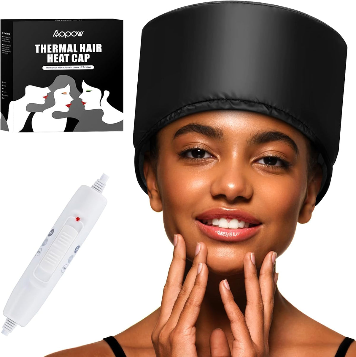 Gorro térmico eléctrico térmico térmico para cabello afro negro nat...