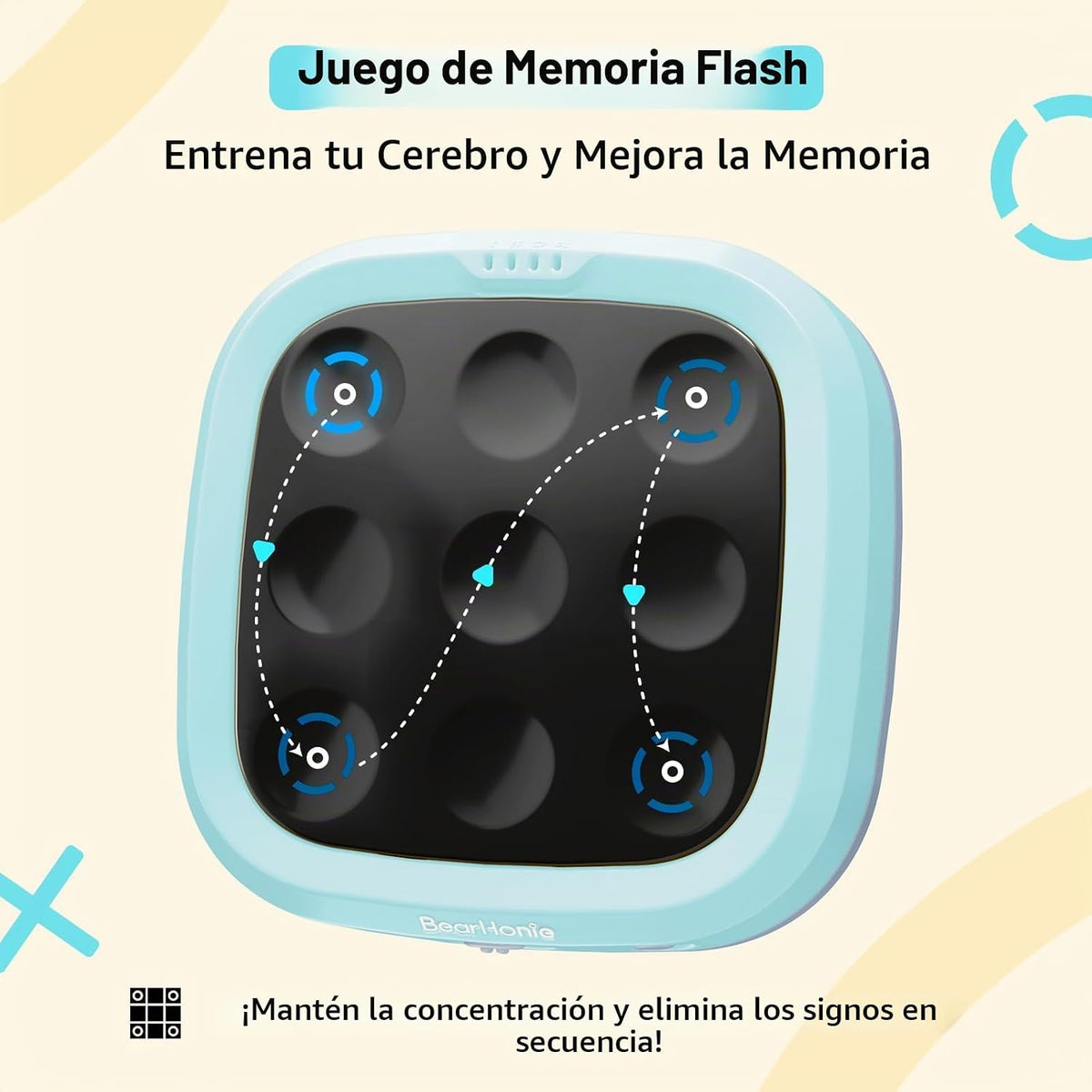 BearHonie Juego electrónico de Tic Tac Toe para viajes en coche, ju...