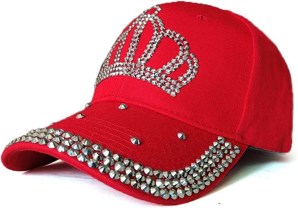 Gorra de béisbol ajustable para mujer, con diamantes de imitación b...