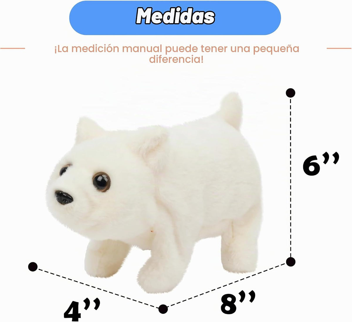 Hopearl - Juguete electrónico interactivo de peluche, mascota con s...