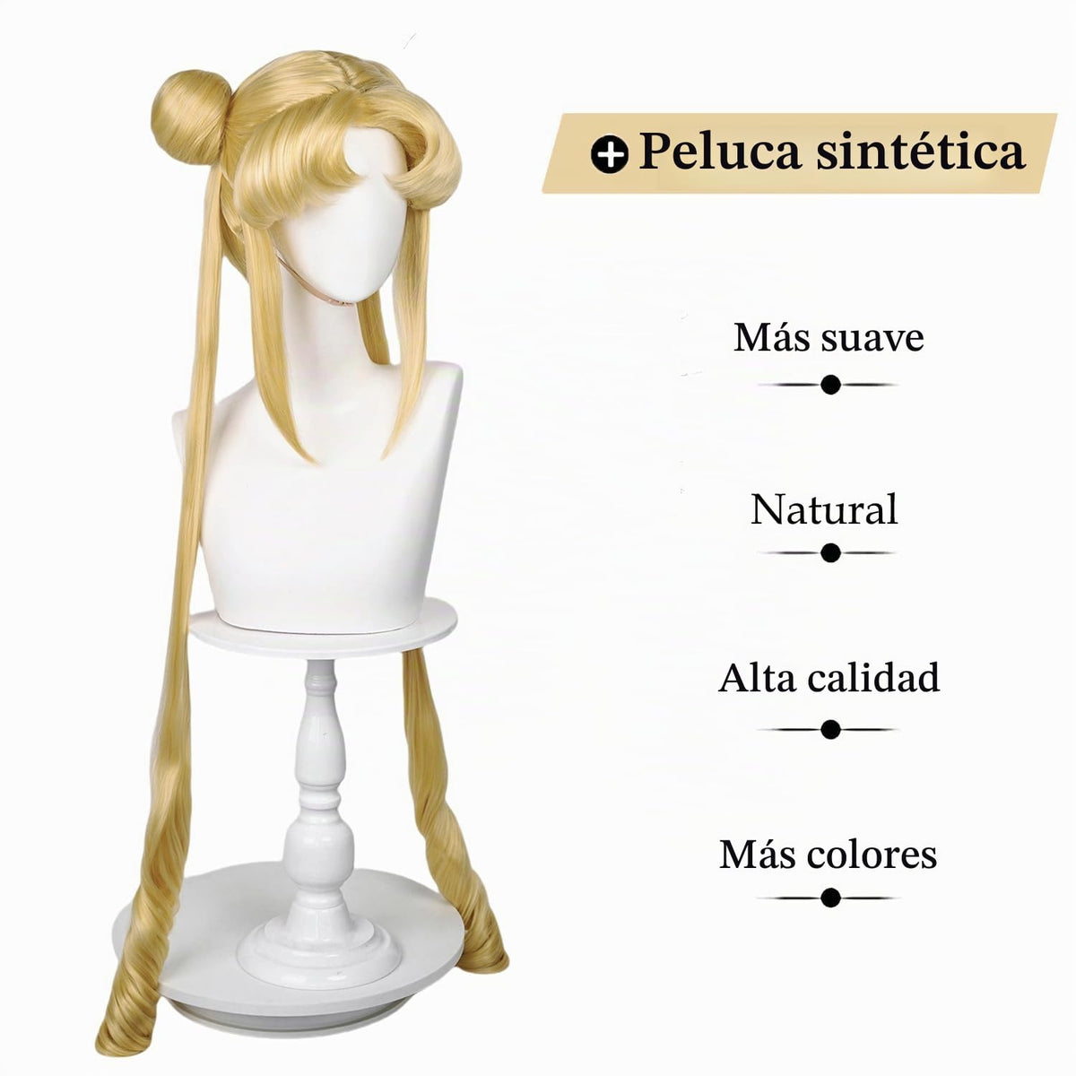 Probeauty Peluca larga y rizada de cola de caballo rubia, para cosp...