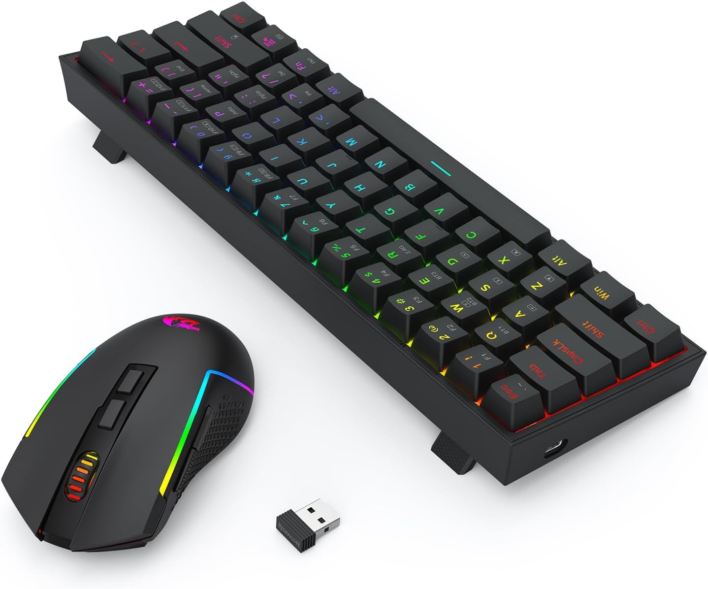Redragon Teclado inalámbrico para juegos S144 Combo, K617 PRO 60% +...