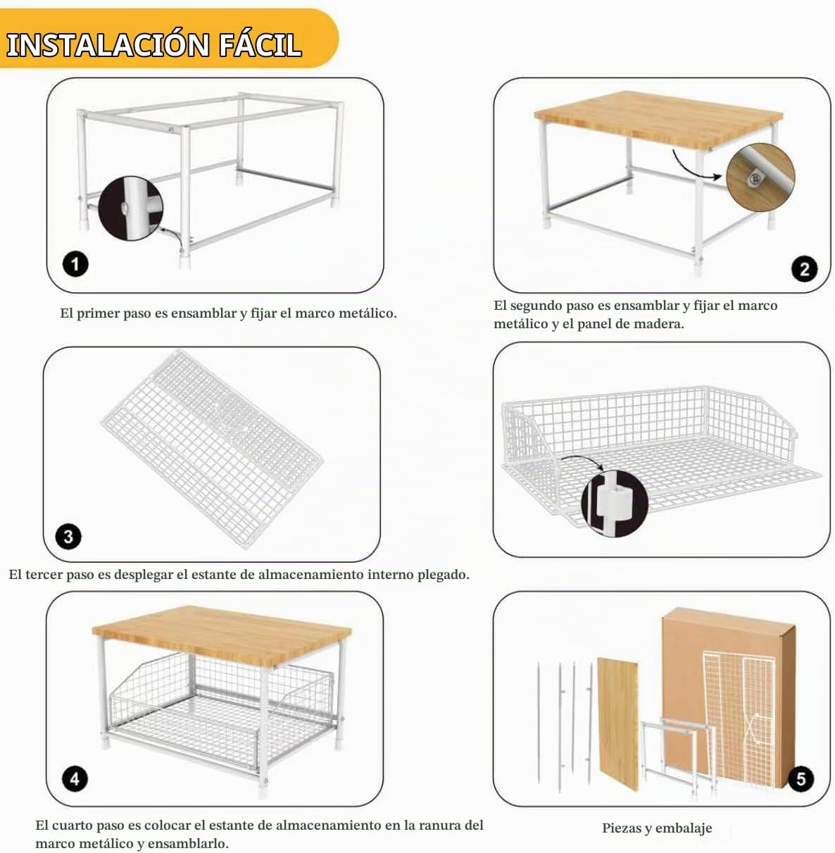 HYLMMDA Estante de encimera de cocina, estante de cocina pequeño co...