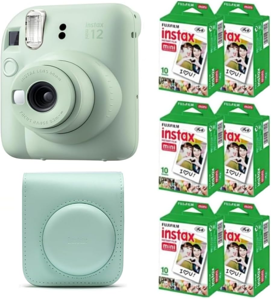 Fujifilm Cámara Instax Mini 12 de película instantánea (verde menta...