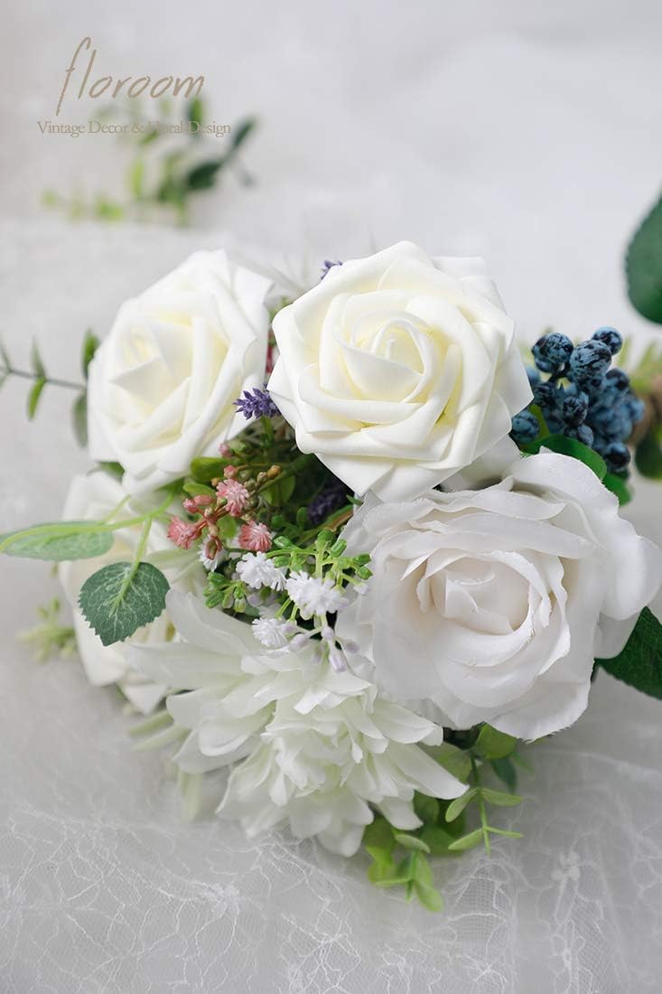 Floroom - Flores artificiales de espuma con aspecto real y tallos,...