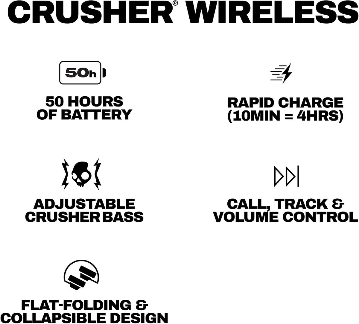 Skullcandy Crusher Auriculares inalámbricos Bluetooth con graves mu...