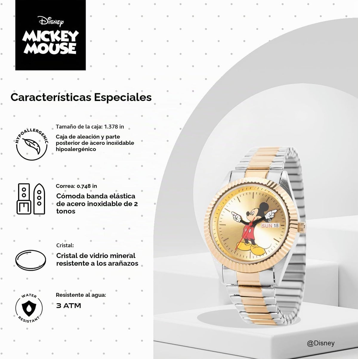 Disney Mickey Mouse Watch Men - Relojes Mickey Mouse para Hombre -...