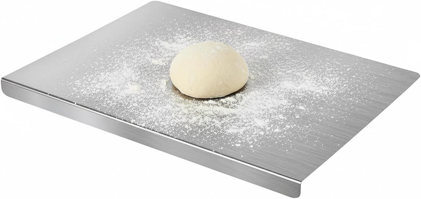Sakerplus Tabla de cortar de cocina de acero inoxidable con labio,...