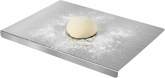 Sakerplus Tabla de cortar de cocina de acero inoxidable con labio,...