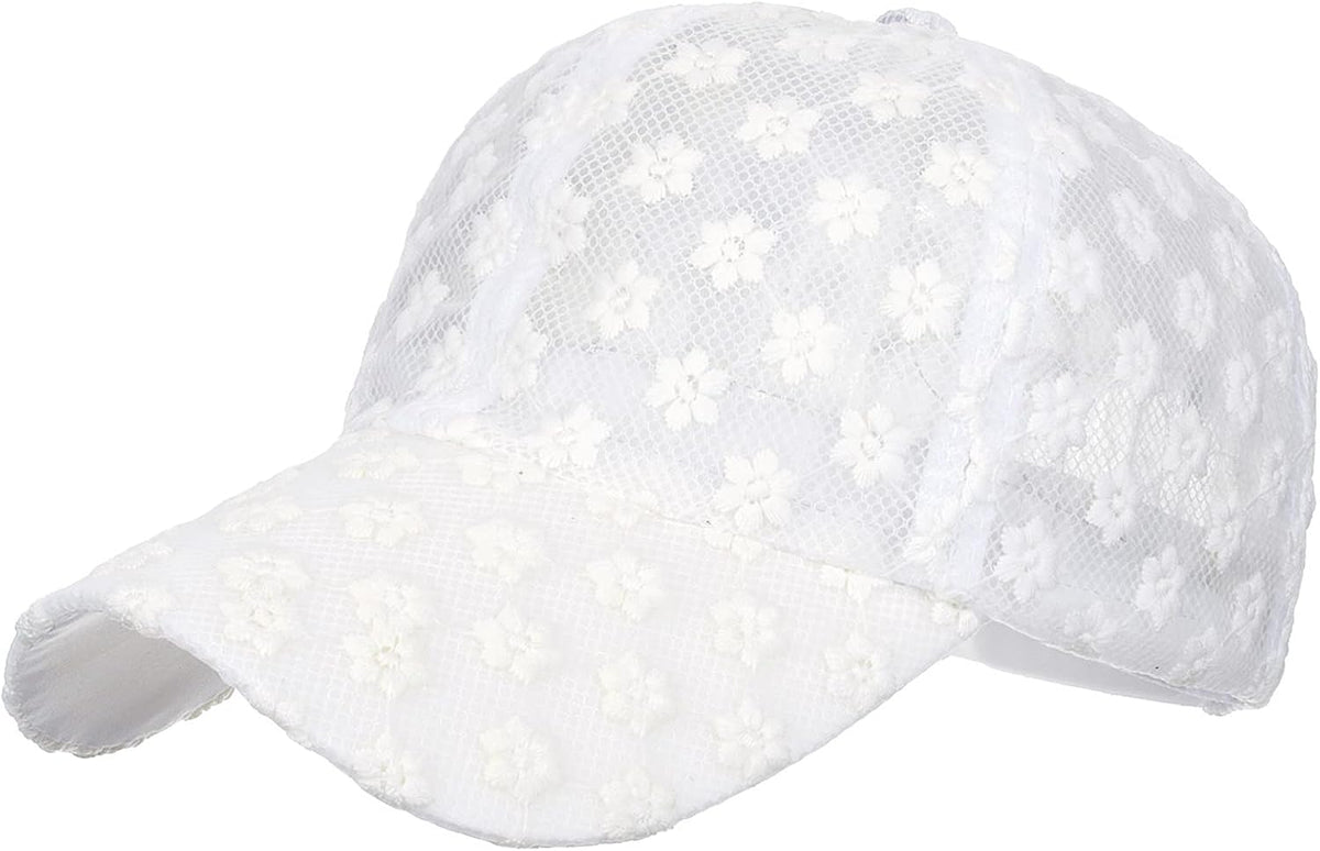 Tidefire Gorras de béisbol de flores pequeñas de encaje para mujer,...