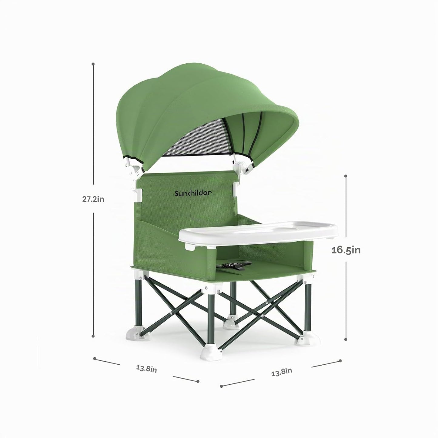 Sunchildor Asiento elevador portátil para bebé con bandeja extraíbl...