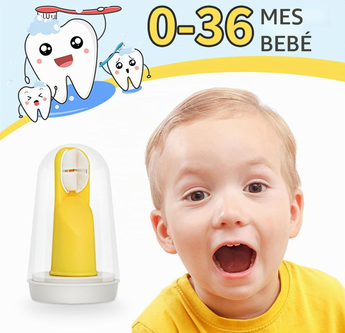 FOREVIVE Cepillo de dientes de dedos para niños pequeños de 1 a 3 a...