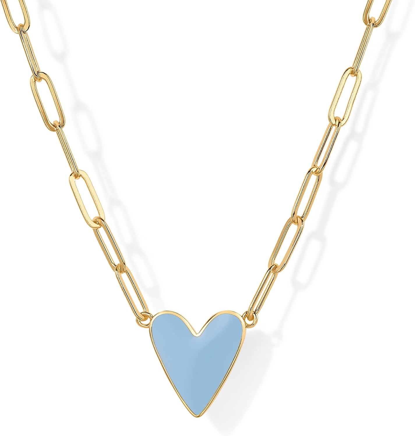 PAVOI - Collar con colgante de corazón esmaltado chapado en oro de...