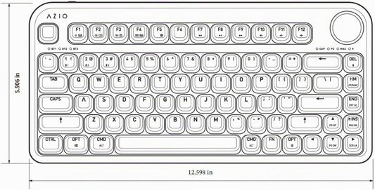 Azio IZO Teclado mecánico inalámbrico BT5\/USB para PC y Mac, Iris...