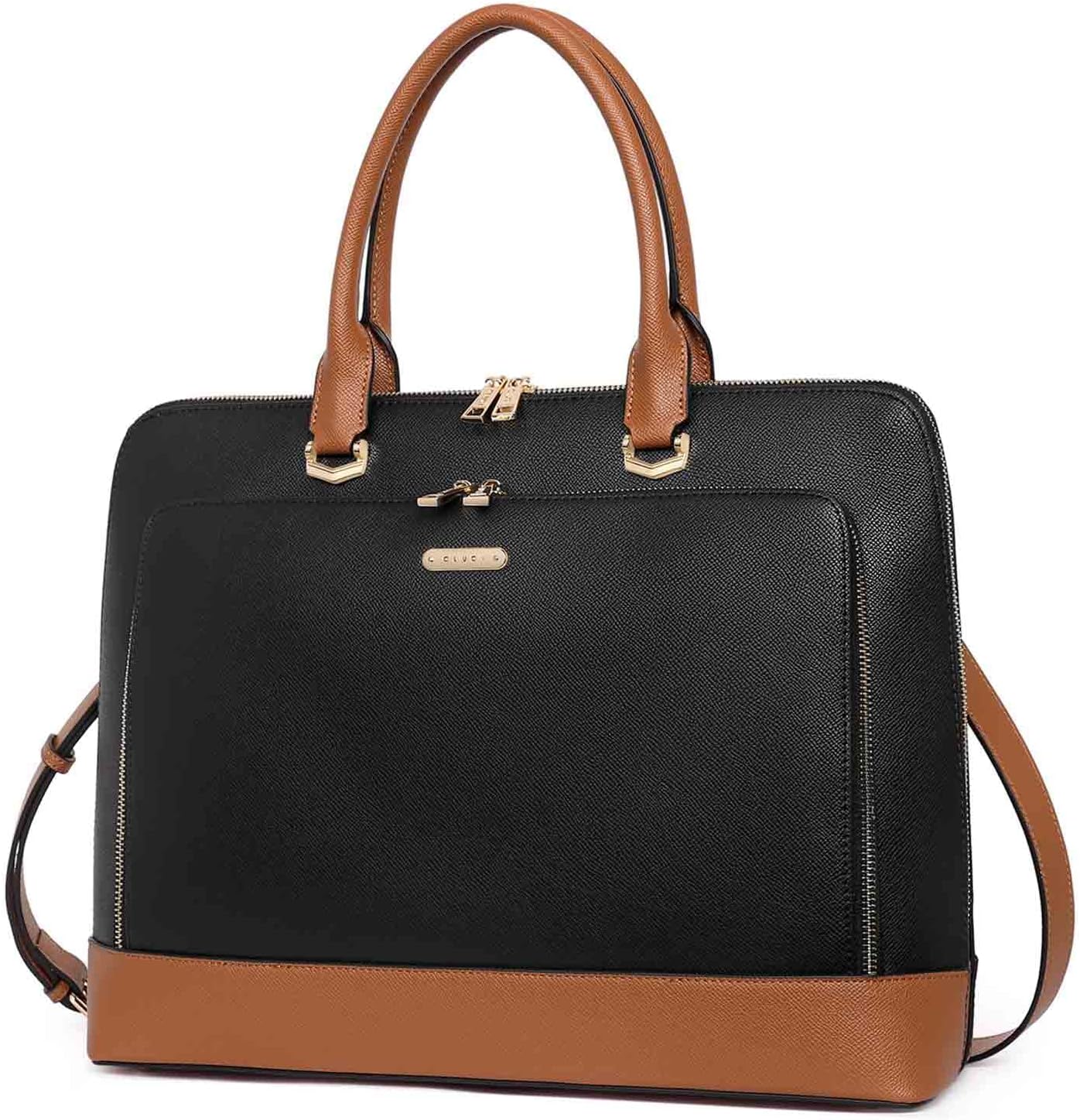 CLUCI Maletín de cuero para mujer, 15.6 pulgadas, portátil, computa...