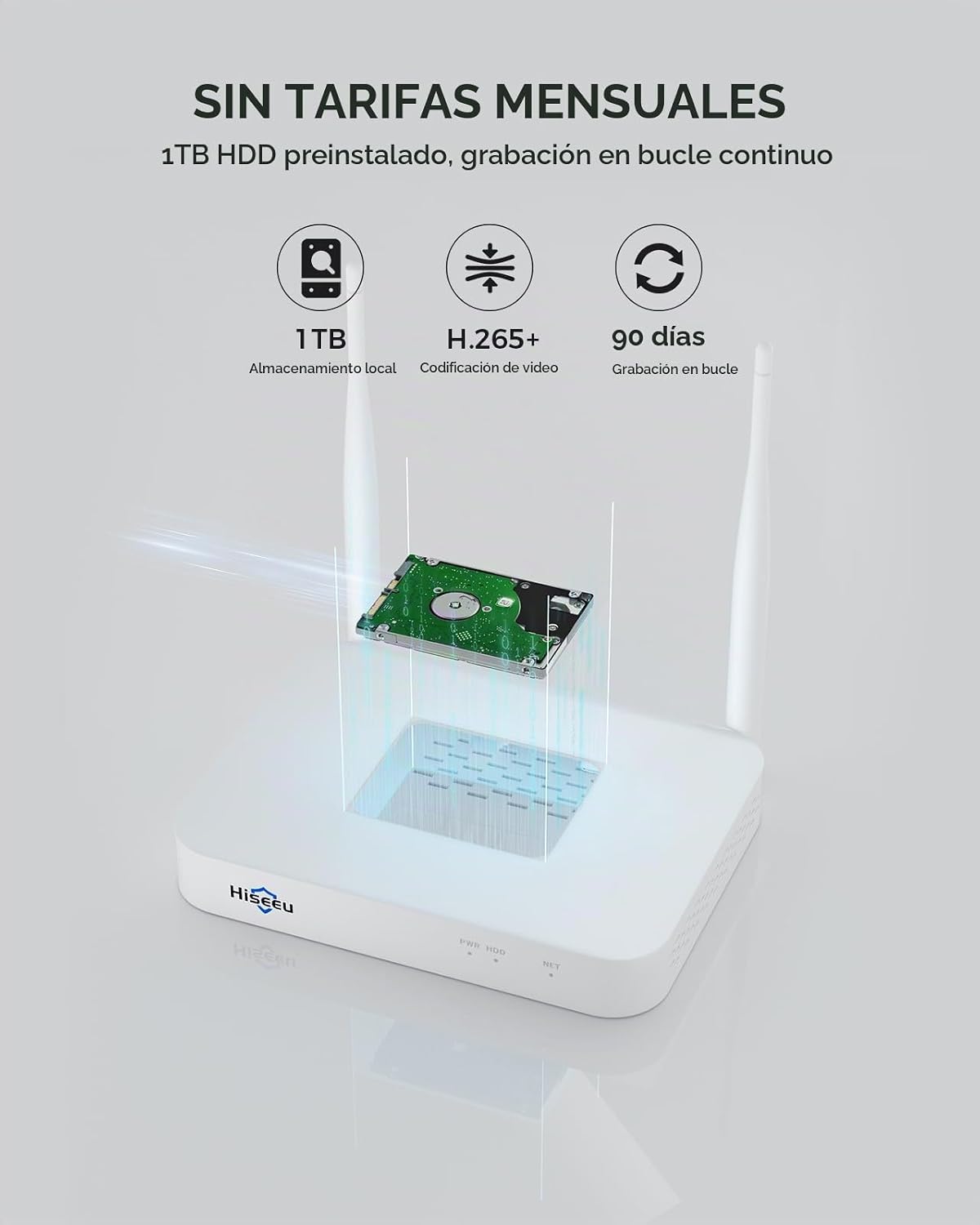 Hiseeu Cámaras de seguridad inalámbricas al aire libre,Kit 4MP 6-Ca...