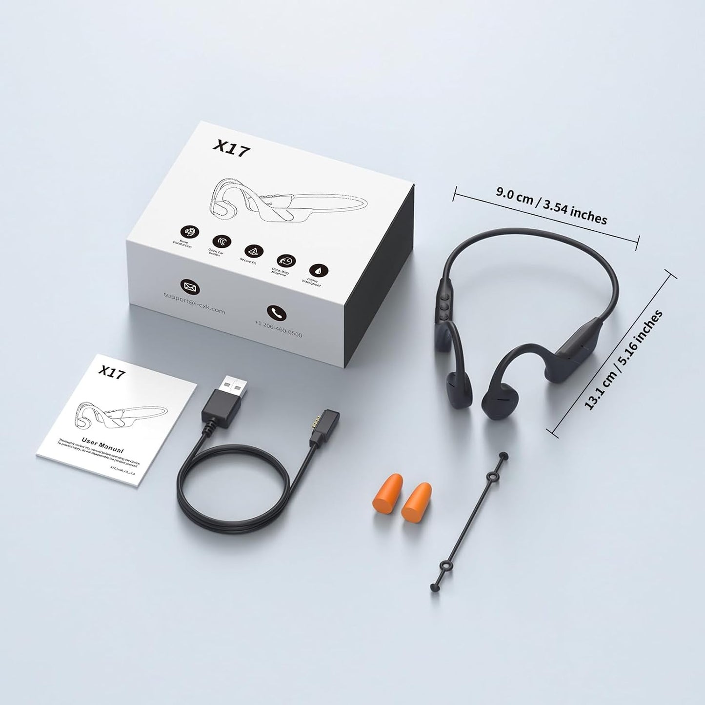 CXK Auriculares de conducción ósea IPX8 Auriculares de natación | A...