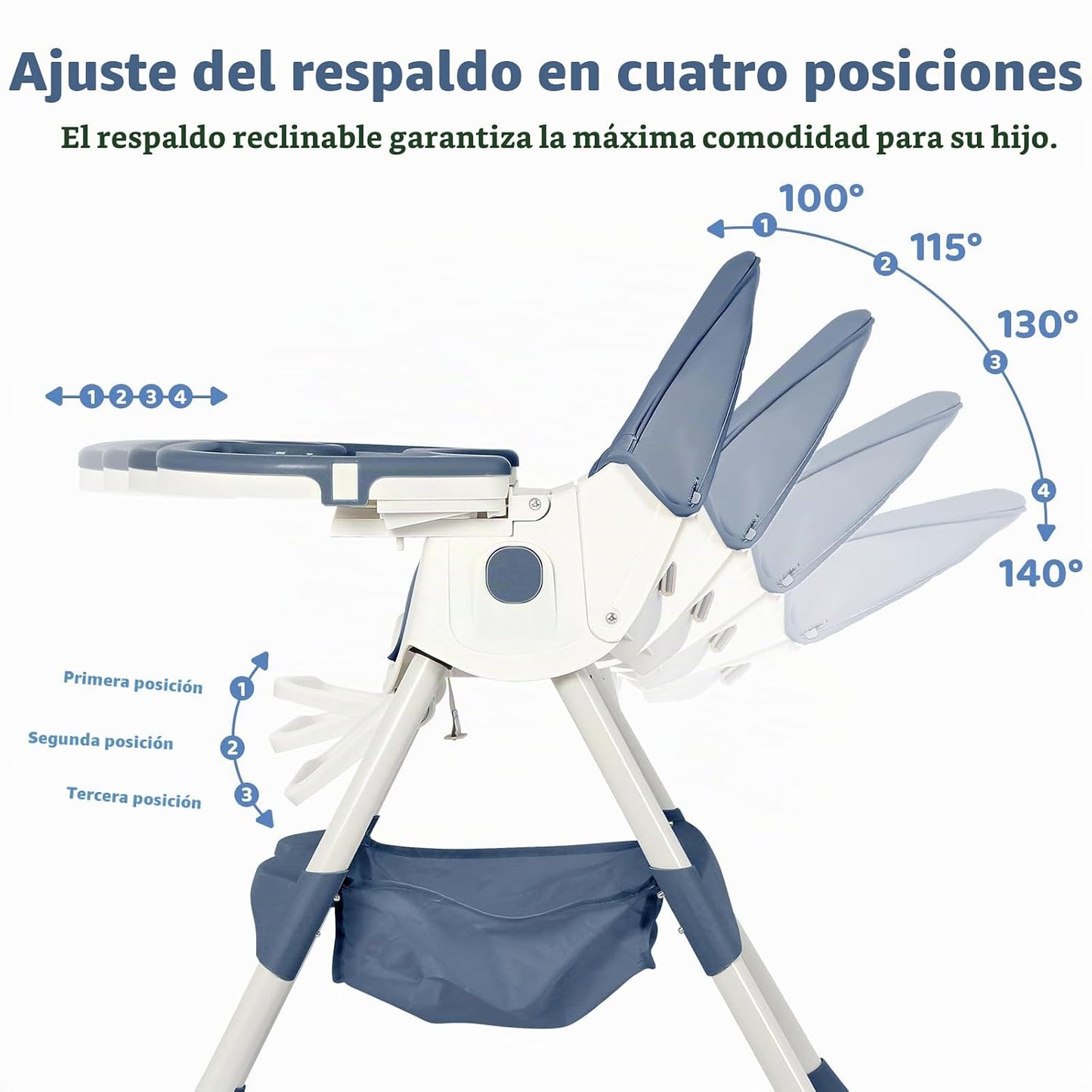 Sillas altas 6 en 1 para bebés y niños pequeños, silla alta plegabl...