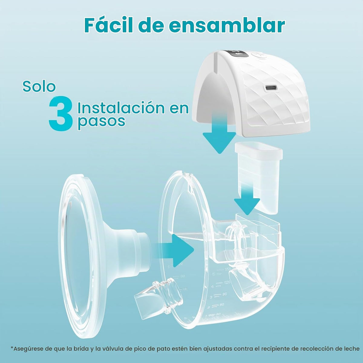 Paruu Extractor de leche manos libres P10 portátil, succión fuerte...