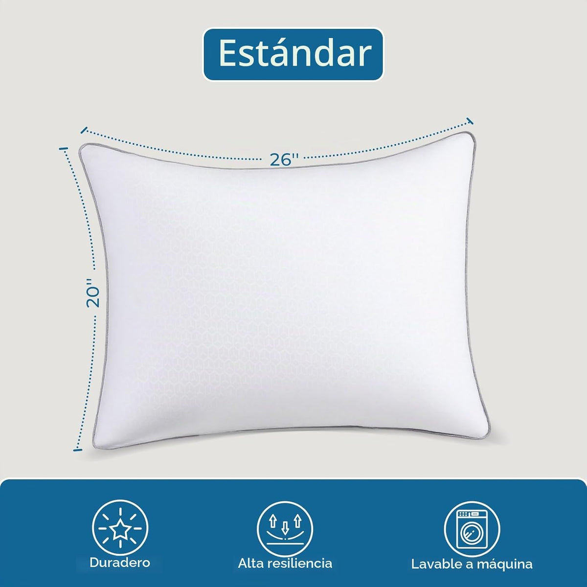 Sasttie Juego de 6 almohadas estándar firmes, almohadas de cama de...